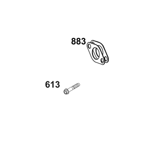 Exhaust Group Diagram and Parts List for 40T877-0015-B5  Briggs and Stratton Engine
